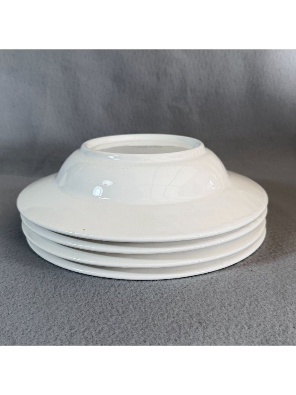 Vintage Over and Back Italy White Ceramic Pasta Soup Bowls Embossed Fruit Set of - Picture 6 of 12